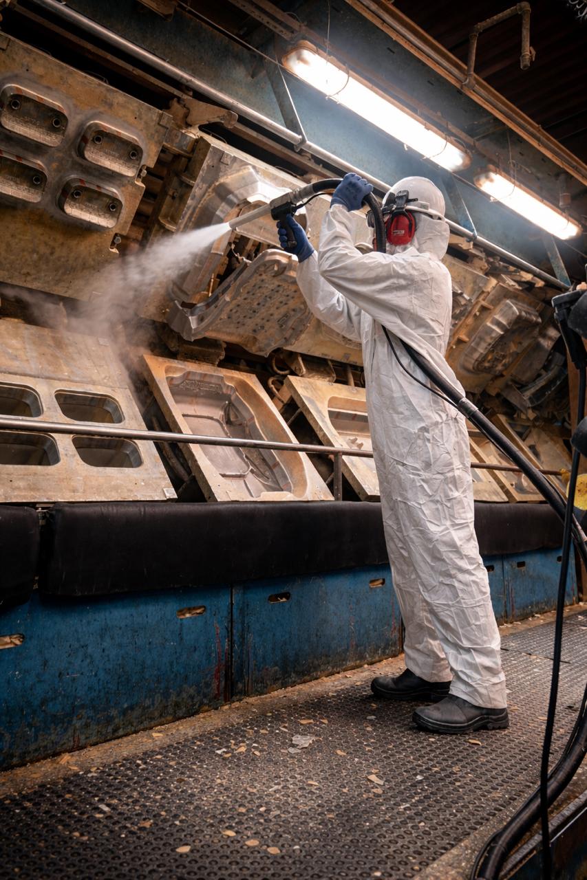 Limpeza de Moldes de Poliuretano (PU) na Indústria Automotiva: eficiência sem desmontagem e sem danos